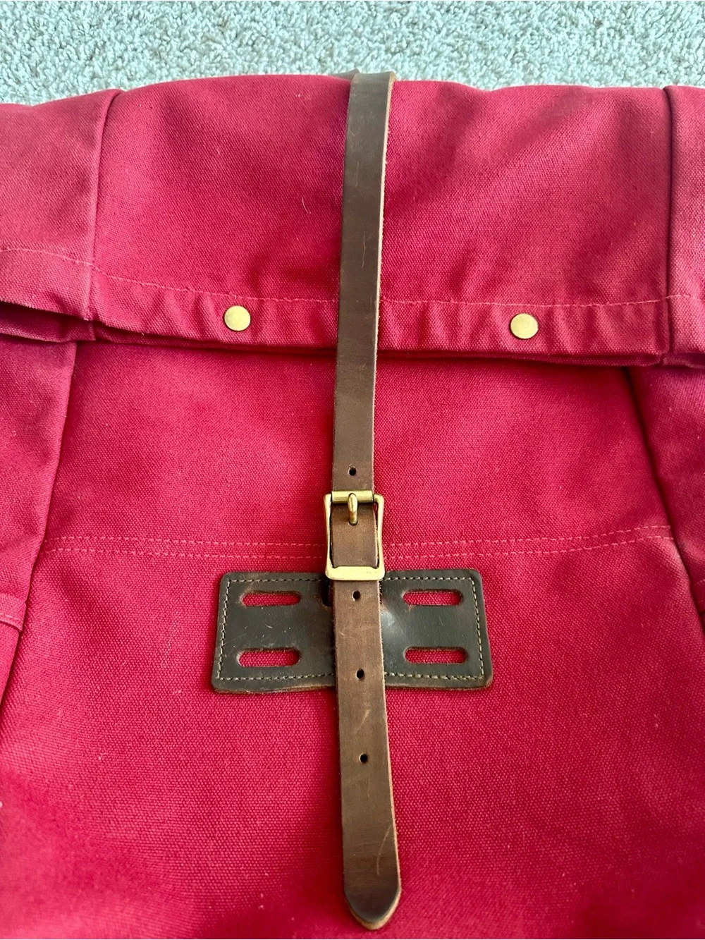 ARCHIVAL Red Canvas Roll-Top Men's Ruck sack-